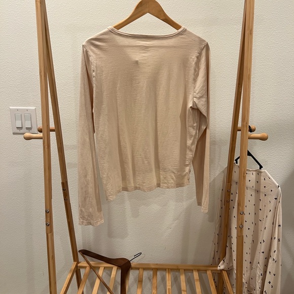 Aerie Cream Button Down Long Sleeve Top - Picture 3 of 4
